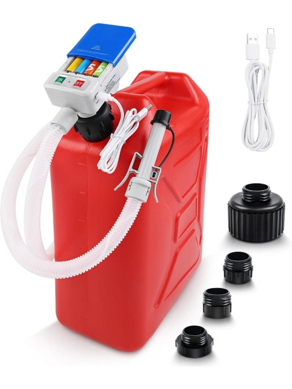 Battery-Powered Fuel Transfer Pump 3.2 GPM with Auto-Stop Sensor - Portable